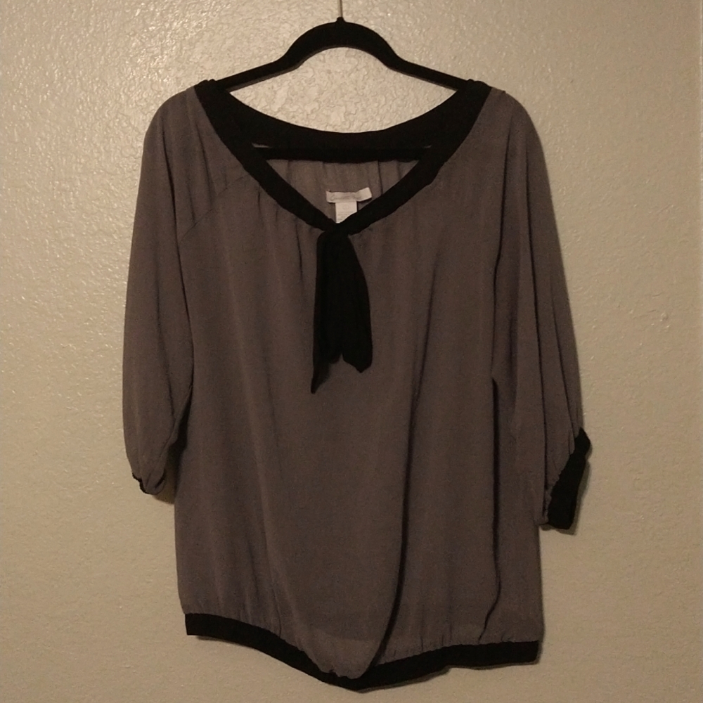 Charlotte Russe sheer gray blouse